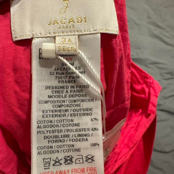 Red jacadi dress with pleated - Picture 3 of 3